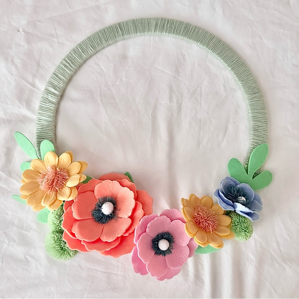 Target Felt Floral Wreath Multicolor Flowers